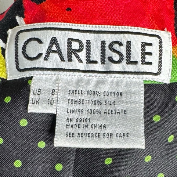 Carlisle Black Floral Blazer, Short Scalloped Hem - Picture 7 of 8